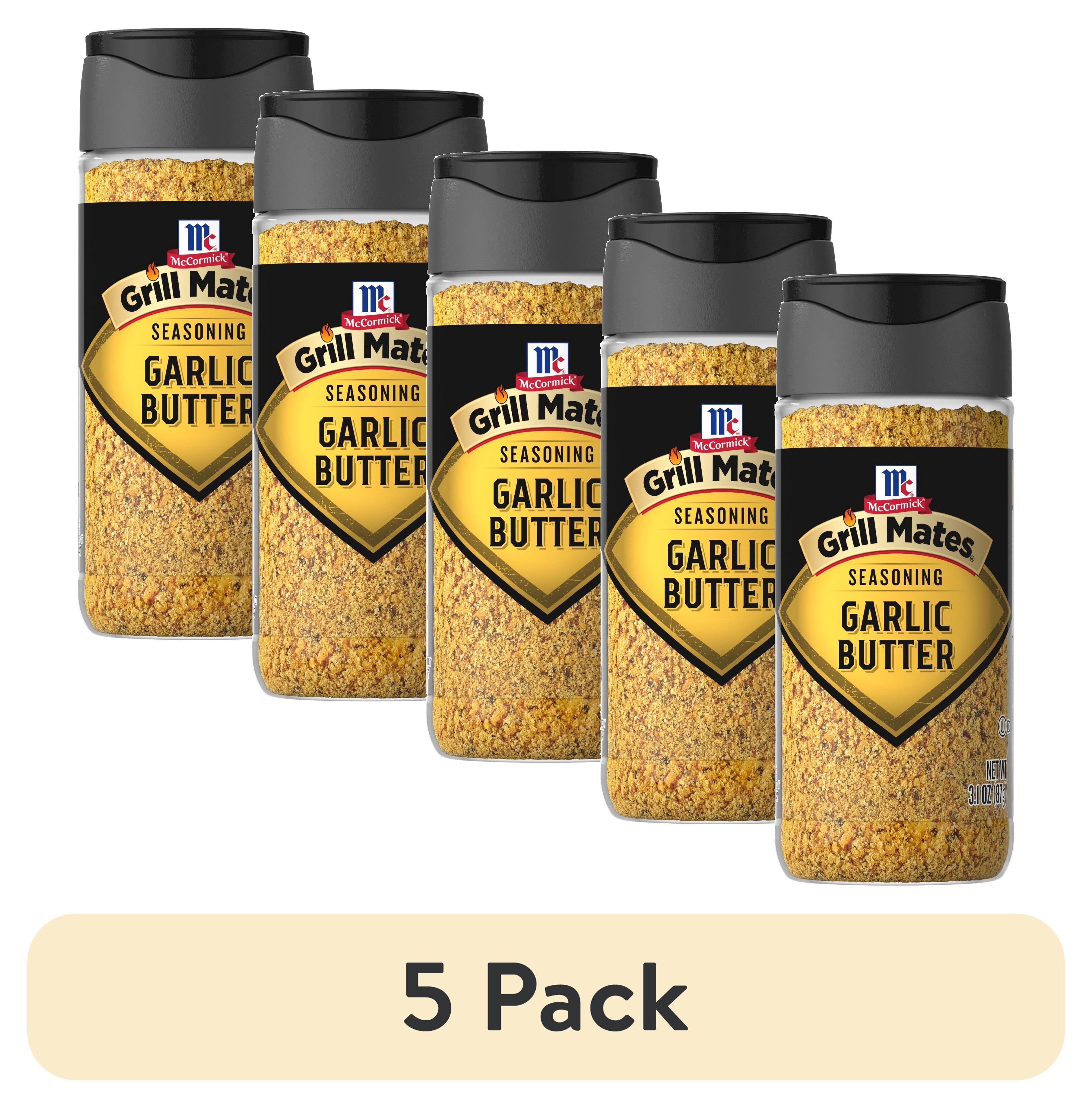 (5 pack) Grill Mates Seasoning, Garlic Butter, 3.1 oz Bottle