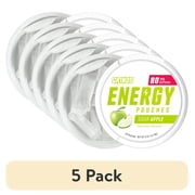 5 pack Grinds Energy Pouches, Sour Apple Flavor, Nicotine-Free, 80mg Caffeine, 18 Pouches per Can