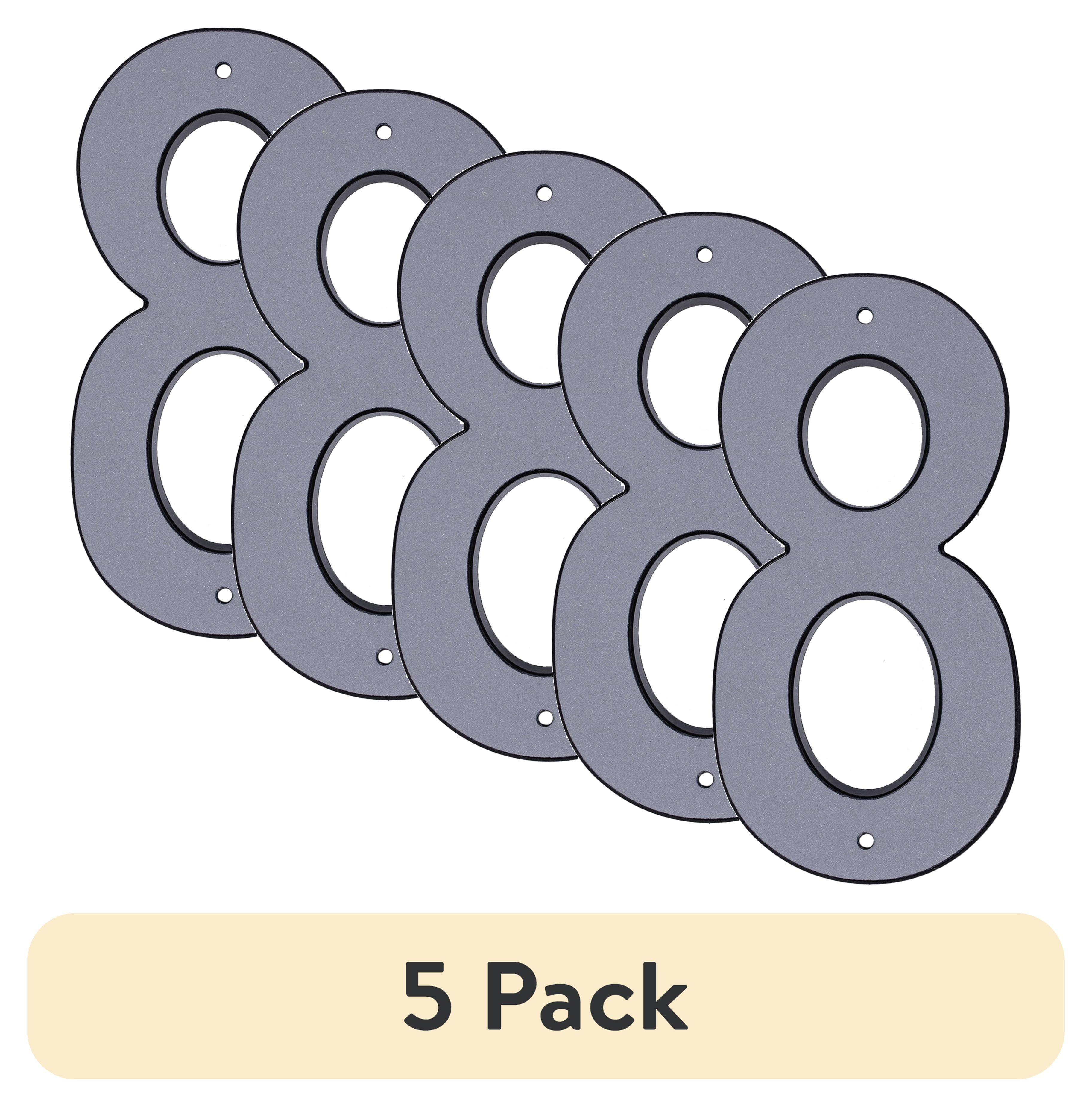(5 pack) HY-KO 4" Reflective Plastic Modern Number 8