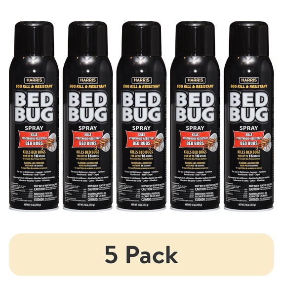 (5 pack) Harris Egg Kill and Resistant Bed Bug Spray, 16 oz.