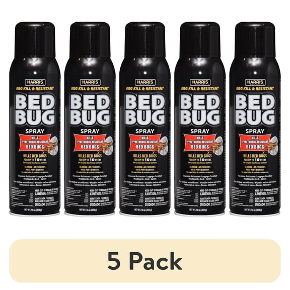 (5 pack) Harris Egg Kill and Resistant Bed Bug Spray, 16 oz.