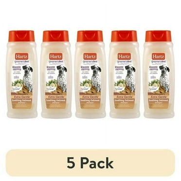 (5 pack) Hartz Groomer's Best Extra Gentle Soothing Oatmeal Shampoo for Dogs with Chamomile Essential Oil, Buttermilk Scent, 18 fl oz