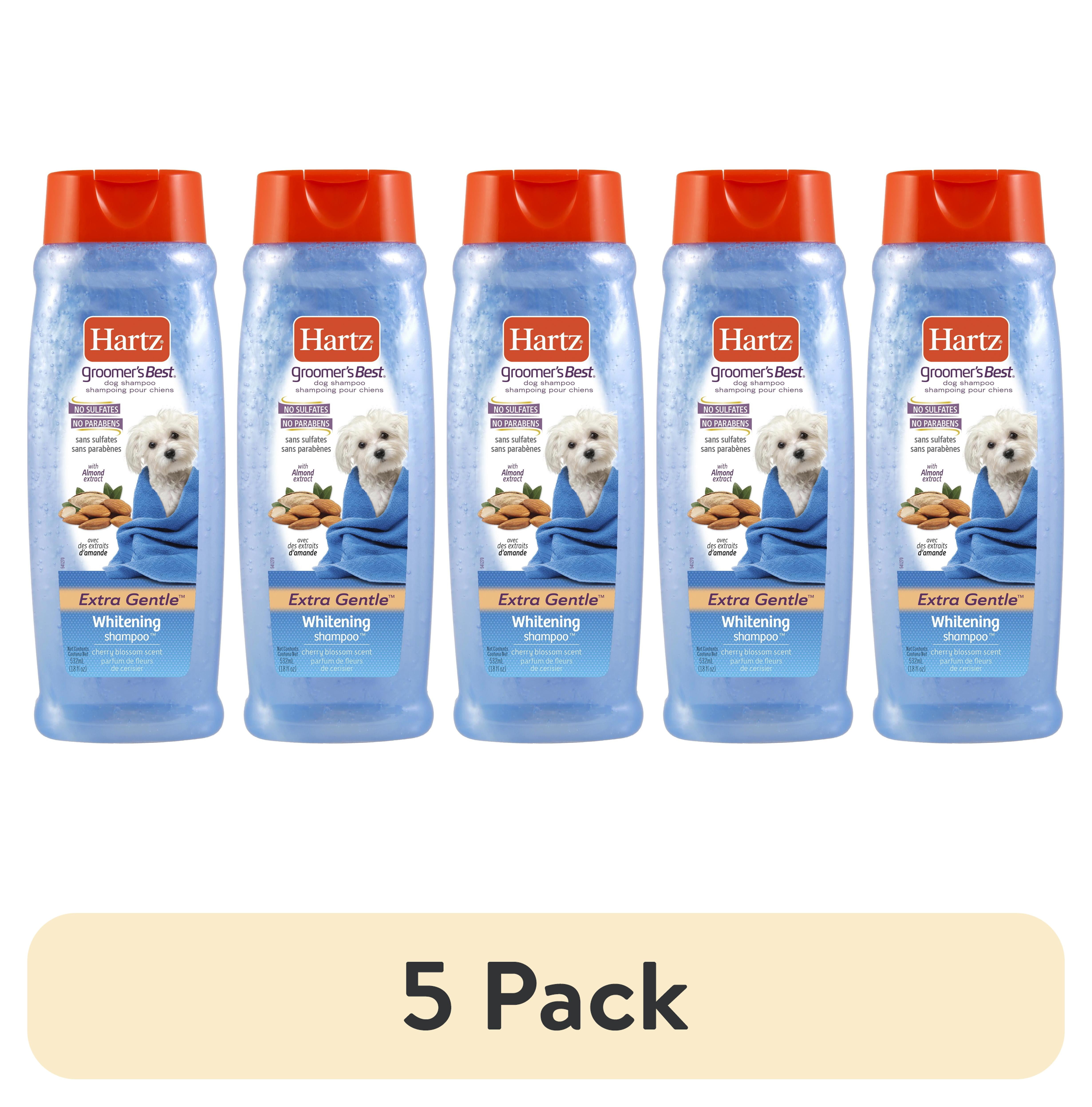 (5 pack) Hartz Groomer's Best Whitening Shampoo for Dogs with Almond Extract, Sulfate and Paraben Free, Cherry Blossom Scent, 18 fl oz