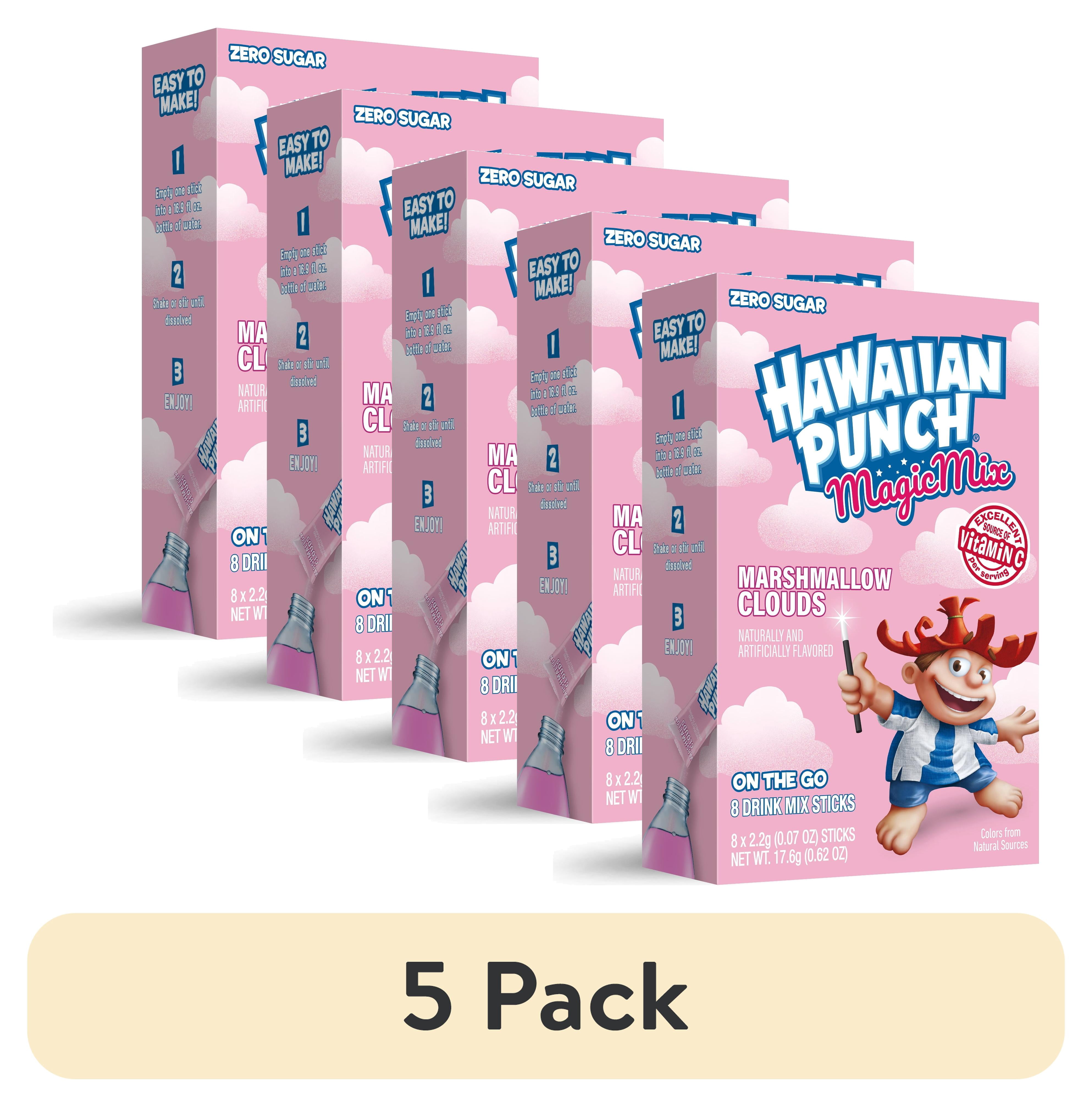 (5 pack) Hawaiian Punch Marshmallow Clouds Powder Drink Mix, Sugar-Free, 8 Sticks