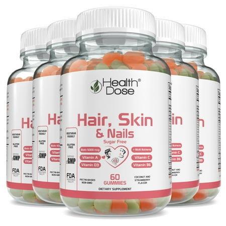 (5 pack) Health Dose Hair Skin Nails 60 Counts