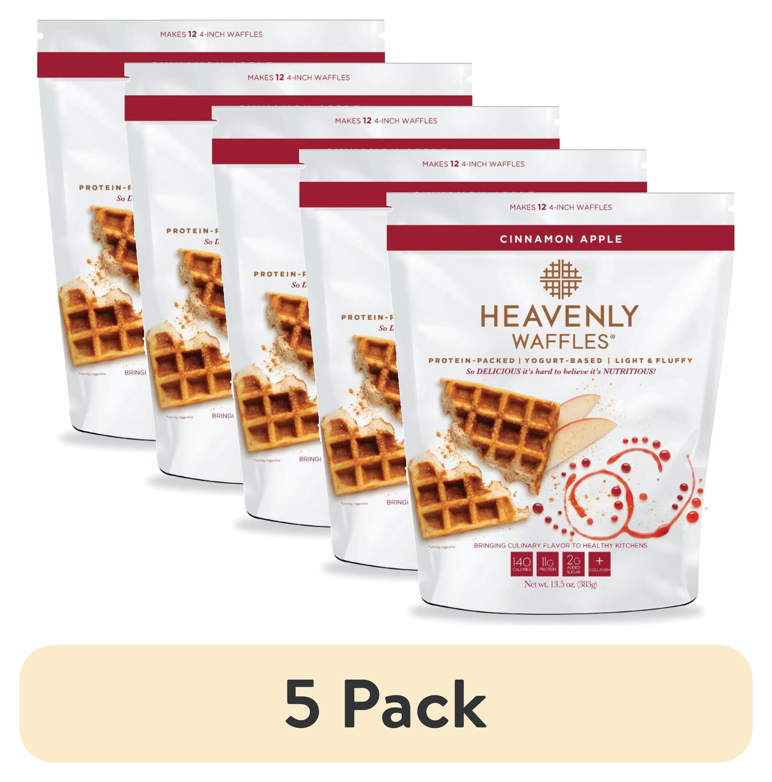 (5 pack) Heavenly Waffles Cinnamon Apple Waffle Mix 13.5 oz