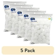 (5 pack) Hello Hobby White Craft Pom Poms, 1 inch, 80 Piece Set for DIY and Crafts