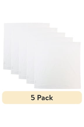 (5 pack) Hello Hobby Fashion Cotton Unisex Bandana, White