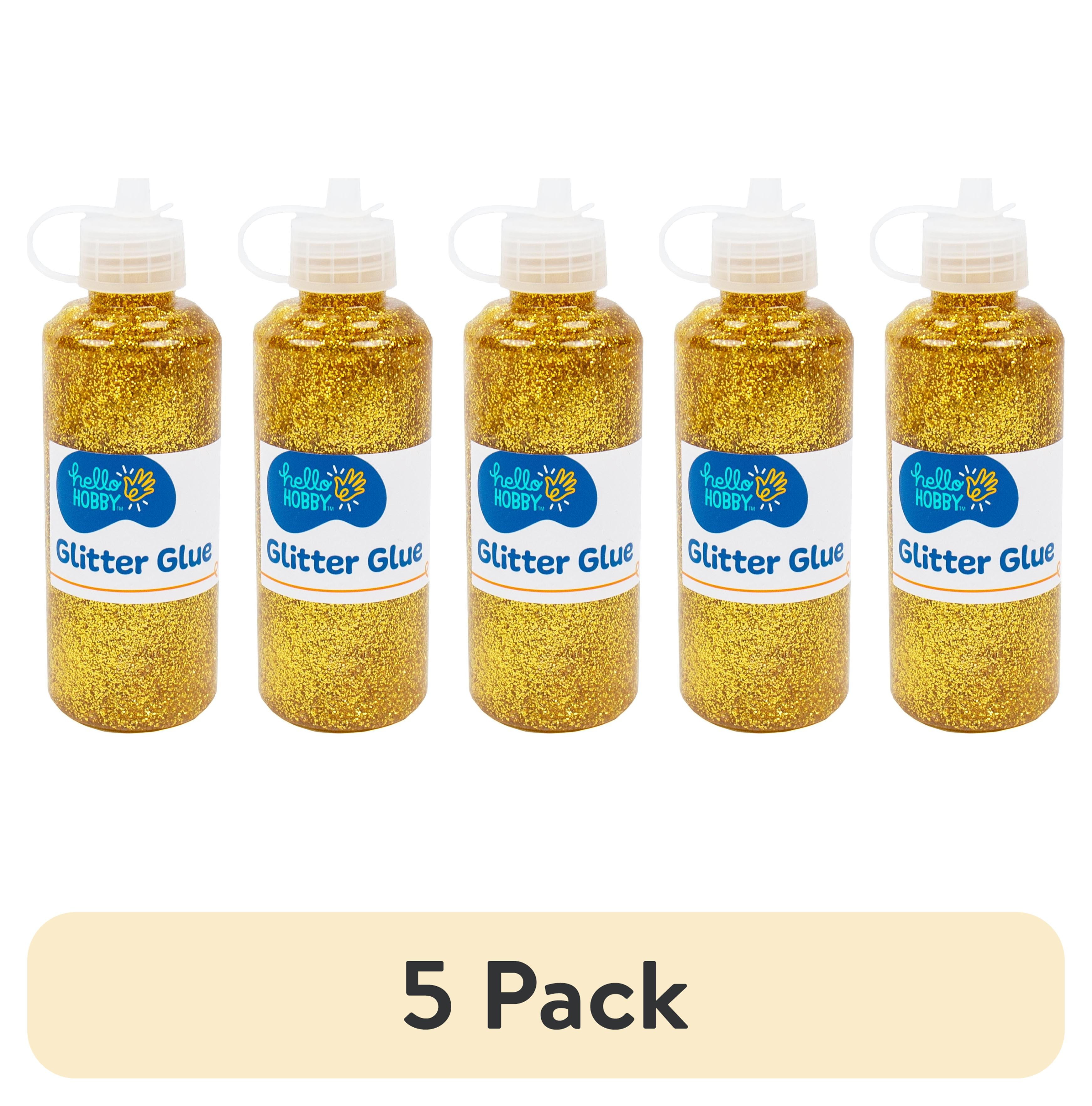 (5 pack) Hello Hobby Gold Glitter Glue, 2.9 oz., Boys and Girls, Child, Ages 6+