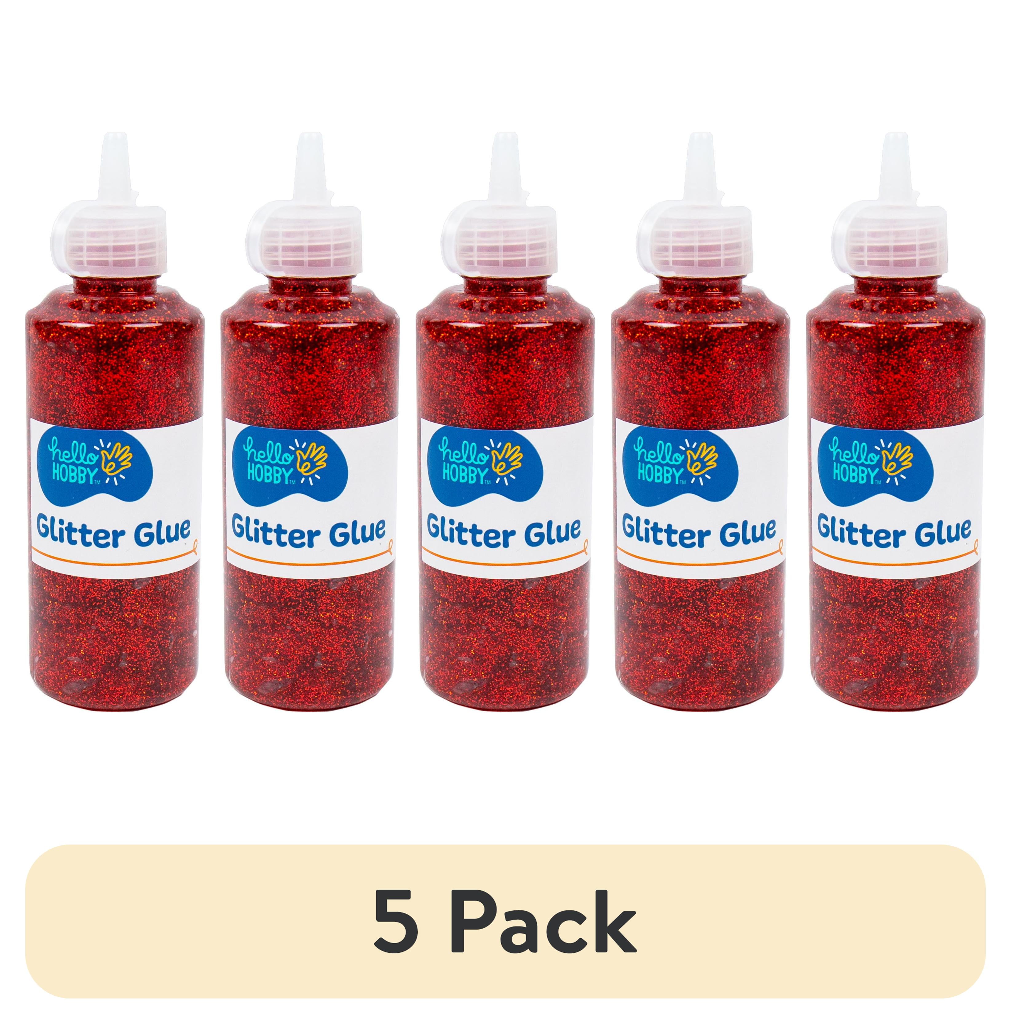 (5 pack) Hello Hobby Red Glitter Glue, 2.9 oz.