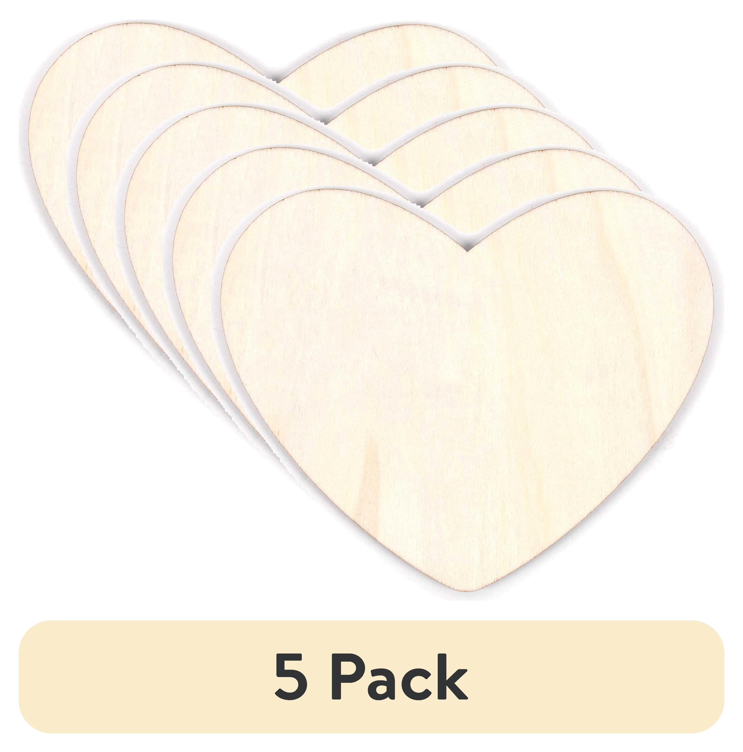 (5 pack) Hello Hobby Wooden Heart Shape, 0.07 lbs
