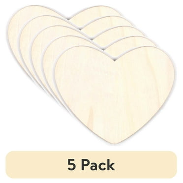 (5 pack) Hello Hobby Wooden Heart Shape, 0.07 lbs