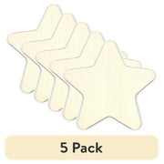 (5 pack) Hello Hobby Wooden Star Shape