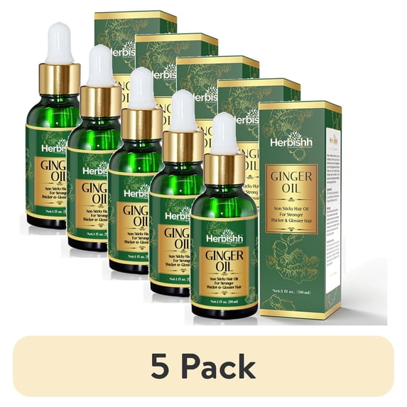 (5 pack) Herbishh Ginger Hair Oil-Non Sticky Hair Oil, 30ml