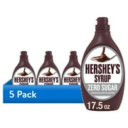 (5 pack) Hershey's Zero Sugar Chocolate Syrup, Bottle 17.5 oz