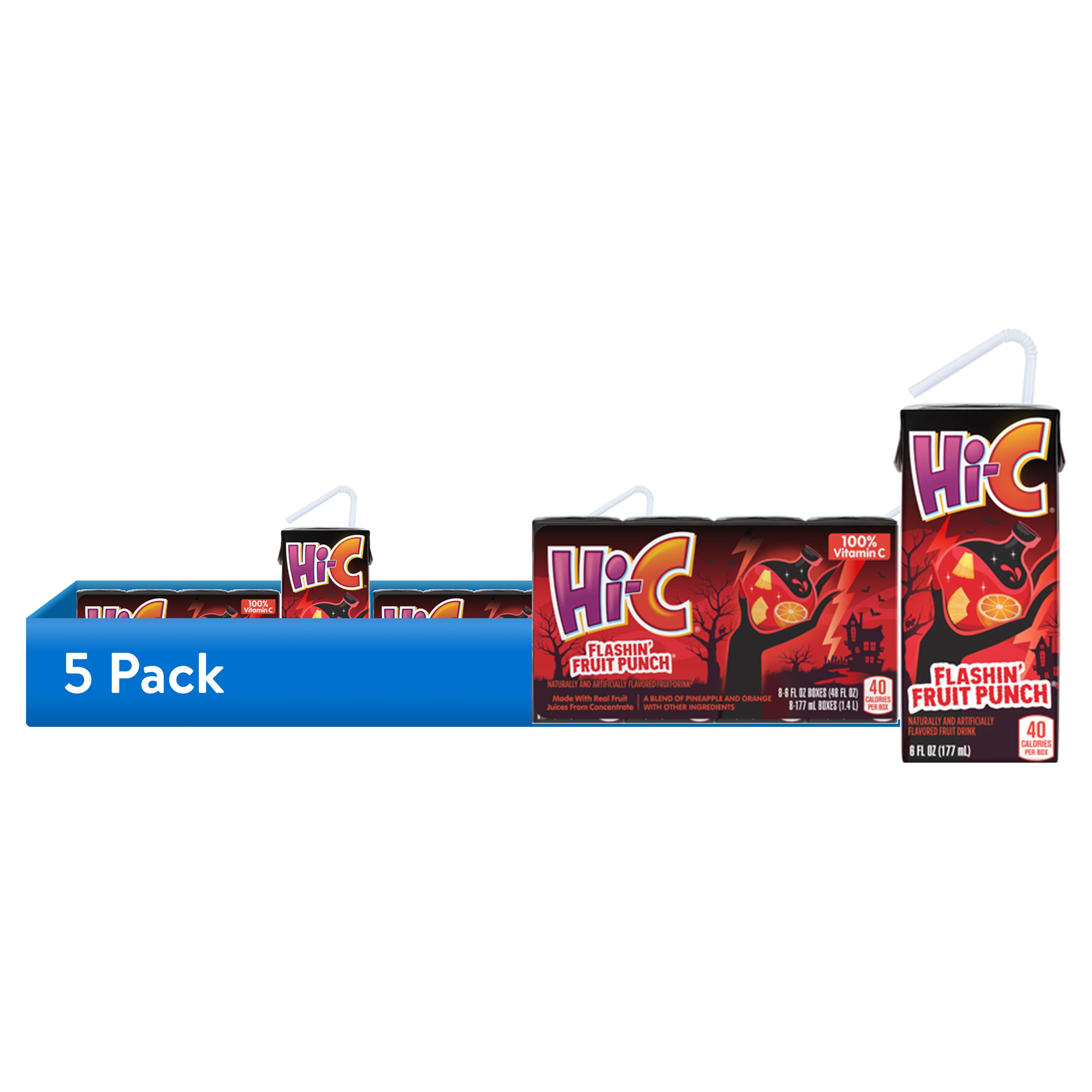 Hi-C - Brandclub - (5 pack) Hi-C Flashin Fruit Punch Juice, 6 fl