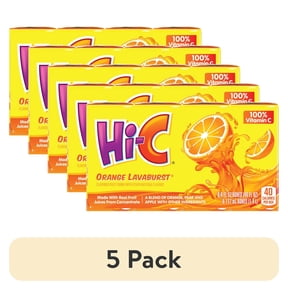 (5 pack) Hi-C Orange Lavaburst Juice Drink Cartons, 6 fl oz, 8 Pack
