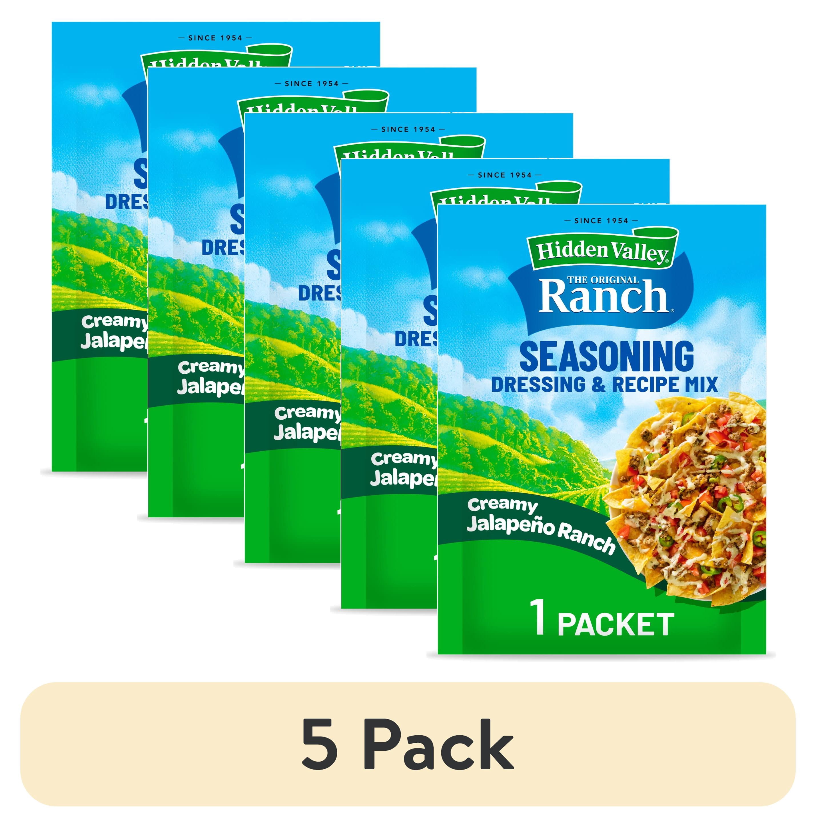 (5 pack) Hidden Valley Creamy Jalapeno Ranch Seasoning Dressing & Recipe Mix, 1 oz Packet
