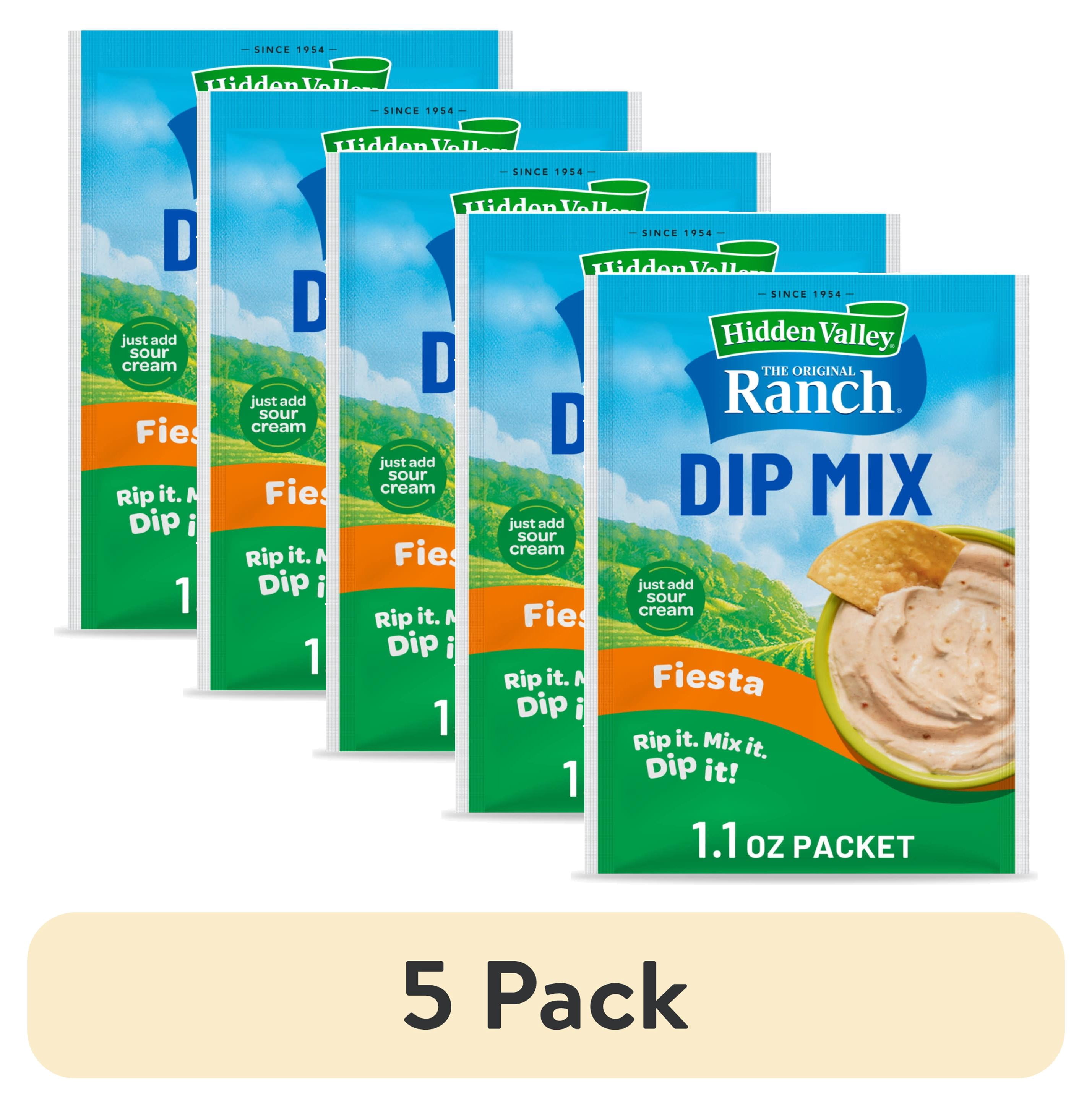 (5 pack) Hidden Valley Fiesta Ranch Dip Mix, 1.1 oz Packet