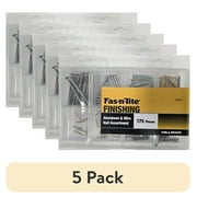 (5 pack) Hillman Fas-n-Tite Aluminum and Wire Nail Assortment, Bright Finishing Nails Kit, Silver Color, 175 Pieces