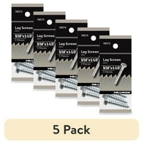 (5 pack) Hillman Lag Screws, 5/16" x 1-1/2", Steel, Zinc, Interior Screws, Hex, Silver, 3 pack