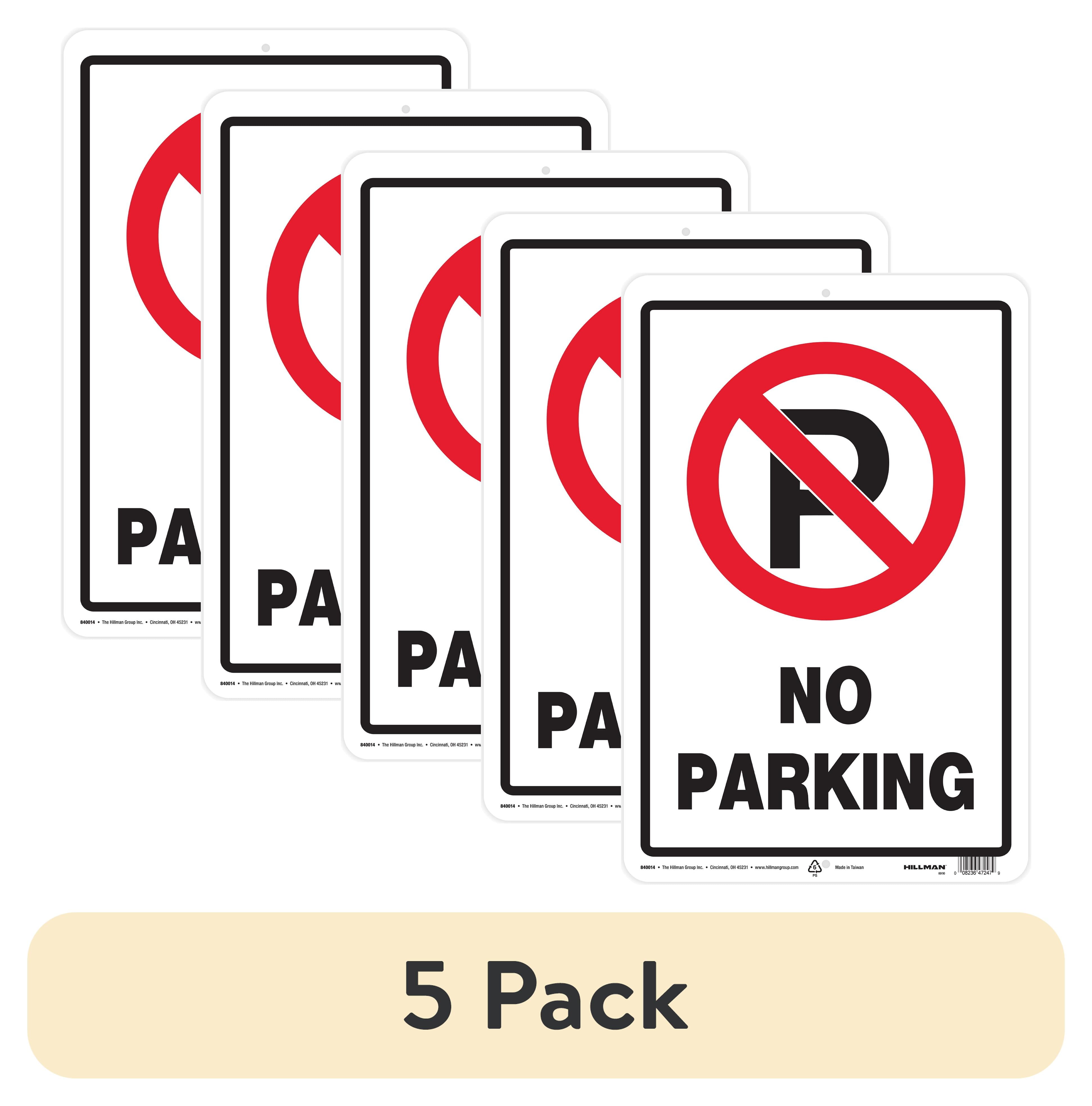 Hillman No Parking Sign 18x12 Plastic Red and Black for Driveway