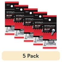 (5 pack) Hillman Self Drilling Screws #8 x 3/4", Steel, Zinc, Interior, Hex, Silver, 8 pack