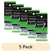 (5 pack) Hillman Wood Screws #8 x 1.5" , Flat Phillips, Zinc Plated, Steel, Pack of 11, New