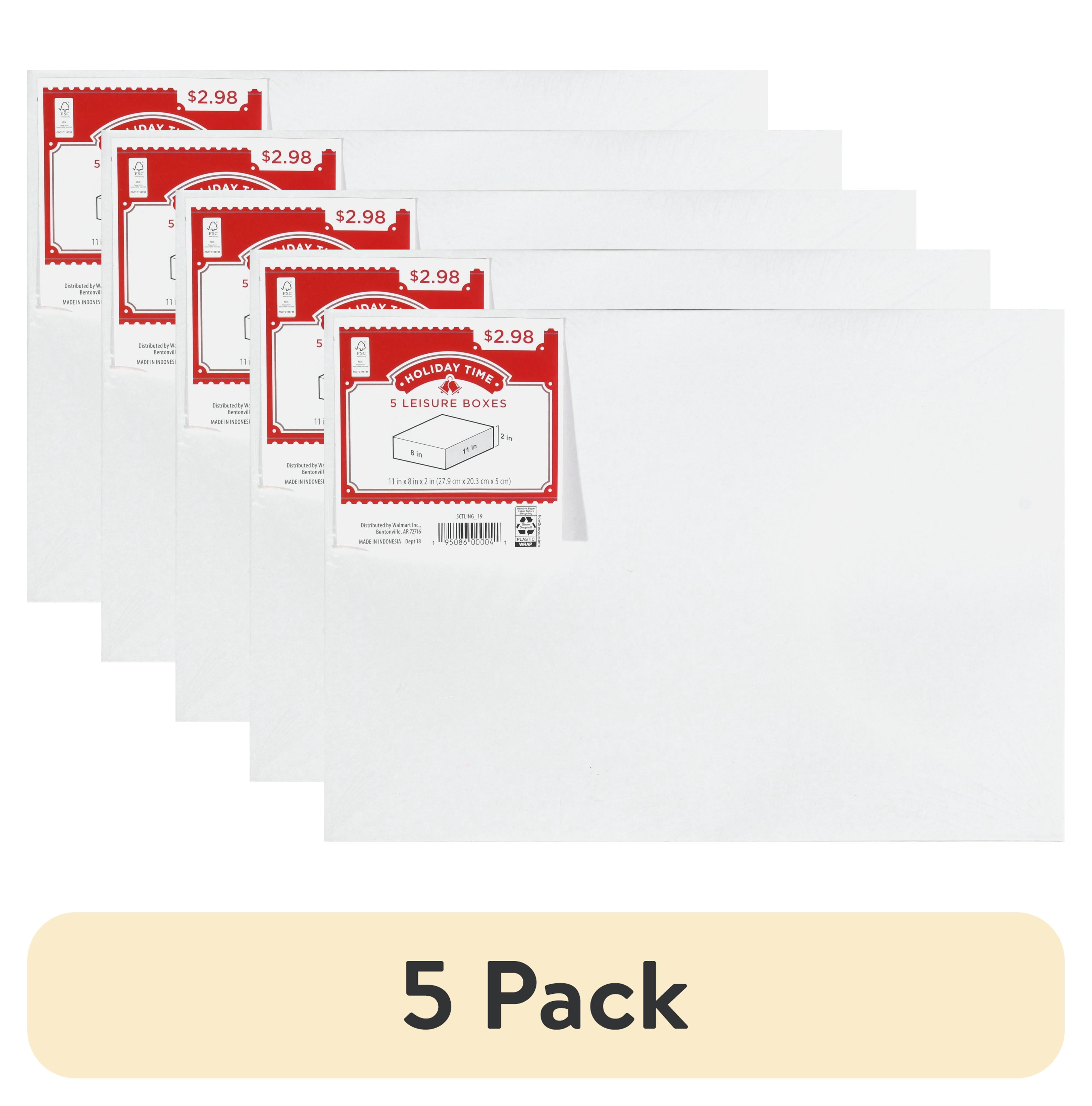 (5 pack) Holiday Time White Leisure Boxes, 5 Count