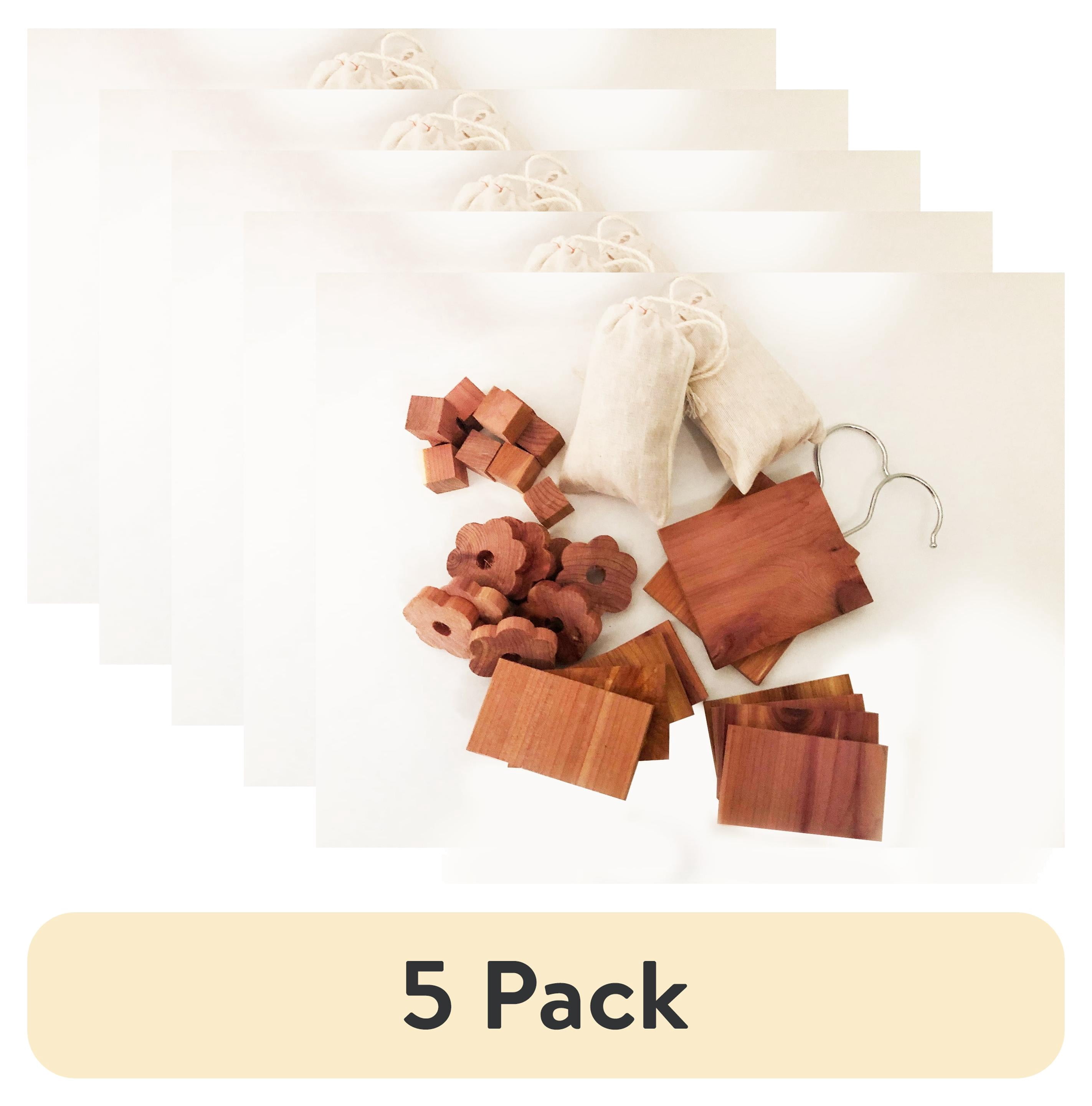 (5 pack) Homegrown Cedar Products Resealable Natural Cedar Moth Protection Kit for Closet, 30 Count