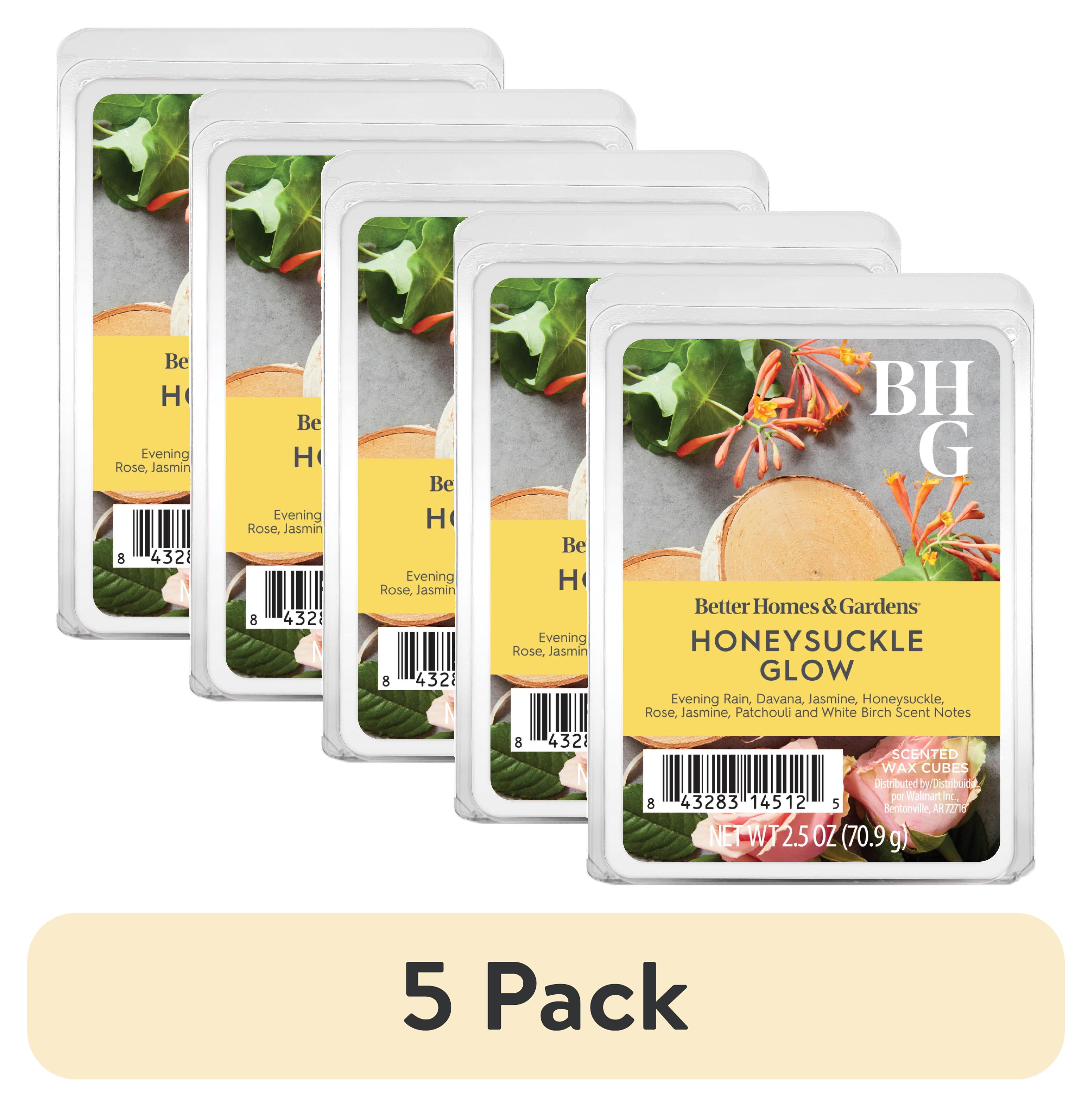 (5 pack) Honeysuckle Glow Scented Wax Melts, Better Homes & Gardens, 2.5 oz (1-Pack)