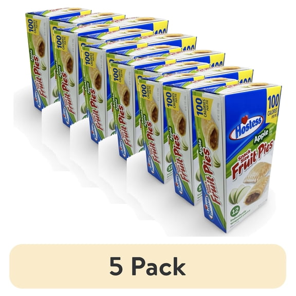 (5 pack) Hostess Snack Size 100 Calorie Mini Fruit Pies | 3-Pack, 12 Count Box | Apple (36 Pies Total)