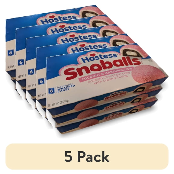 (5 pack) Hostess Pink Snoballs Multipack, 6 Ct box, 3 Pack