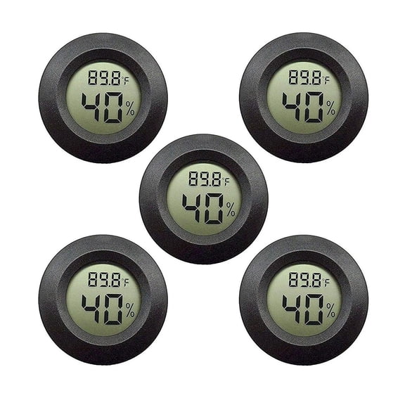 5-pack Hygrometer Thermometer Digital LCD Monitor Humidity Meter Gauge for Humidifiers Dehumidifiers ,Fast Response