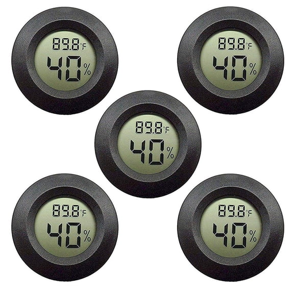 5-pack Hygrometer Thermometer Digital LCD Monitor Humidity Meter Gauge for Humidifiers Dehumidifiers ,Simple Operation
