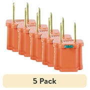 (5 pack) Hyper Tough 2-Pack Polarized Grounded Orange Indoor Adapter, 15 Amps