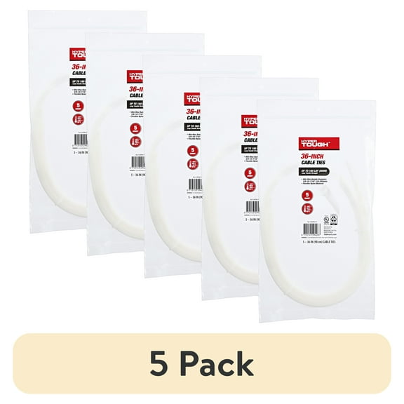 (5 pack) Hyper Tough 36inch Cable Tie Natural 5Pcs