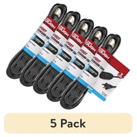 5-Pack Hyper Tough 6' 16AWG Indoor Extension Cord w/ 3 Polarized Outlets (Black)