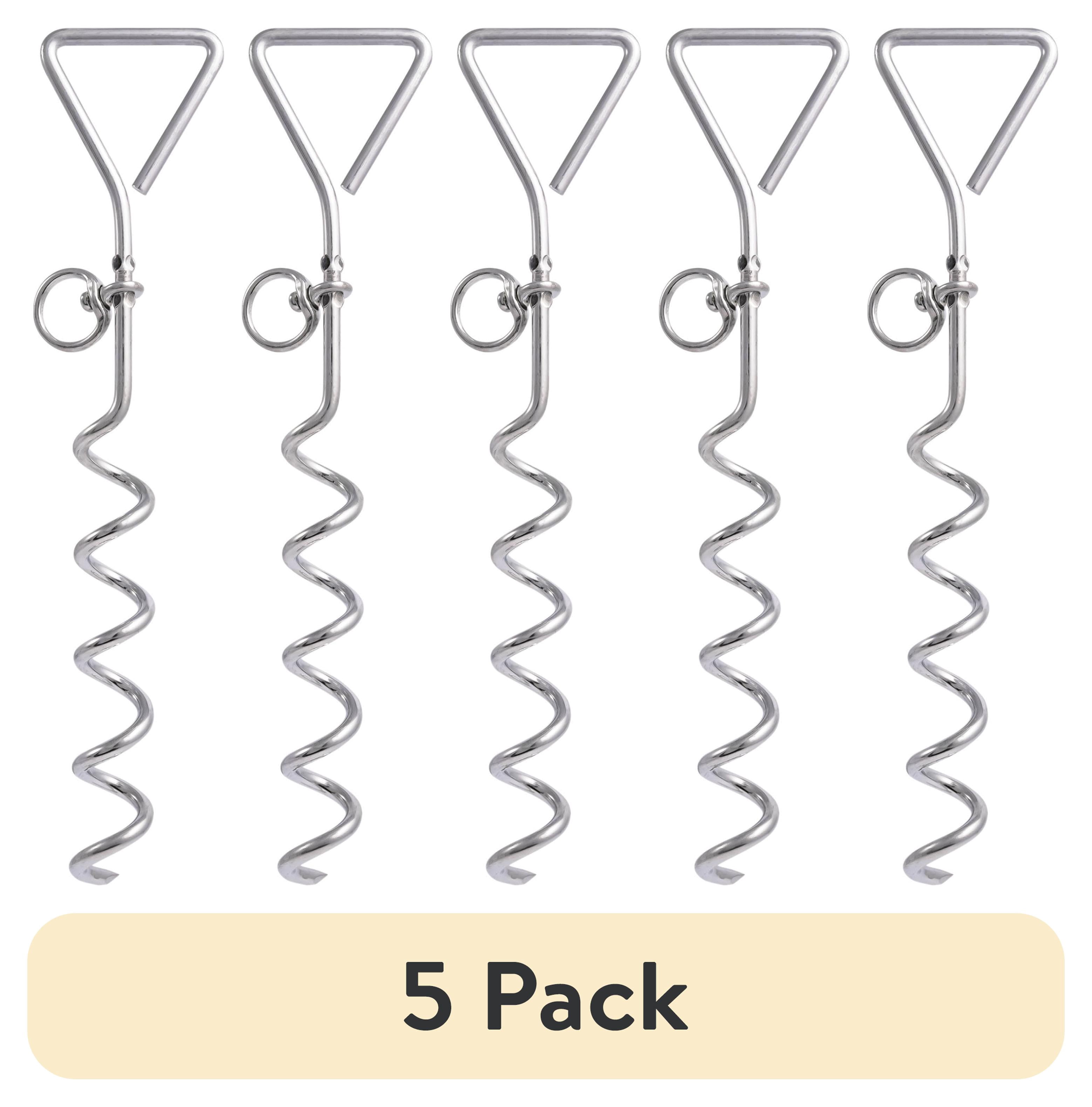 (5 pack) Hyper Tough Model Number 7517W-HT, Spiral Tie Out Stake for Dogs, Zinc Plated, 16", 1 Each