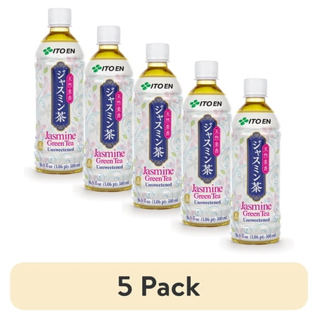 (5 pack) Ito En Jasmine Green Tea, Unsweetened Bottled Tea, 16.9 fl oz, 1 count