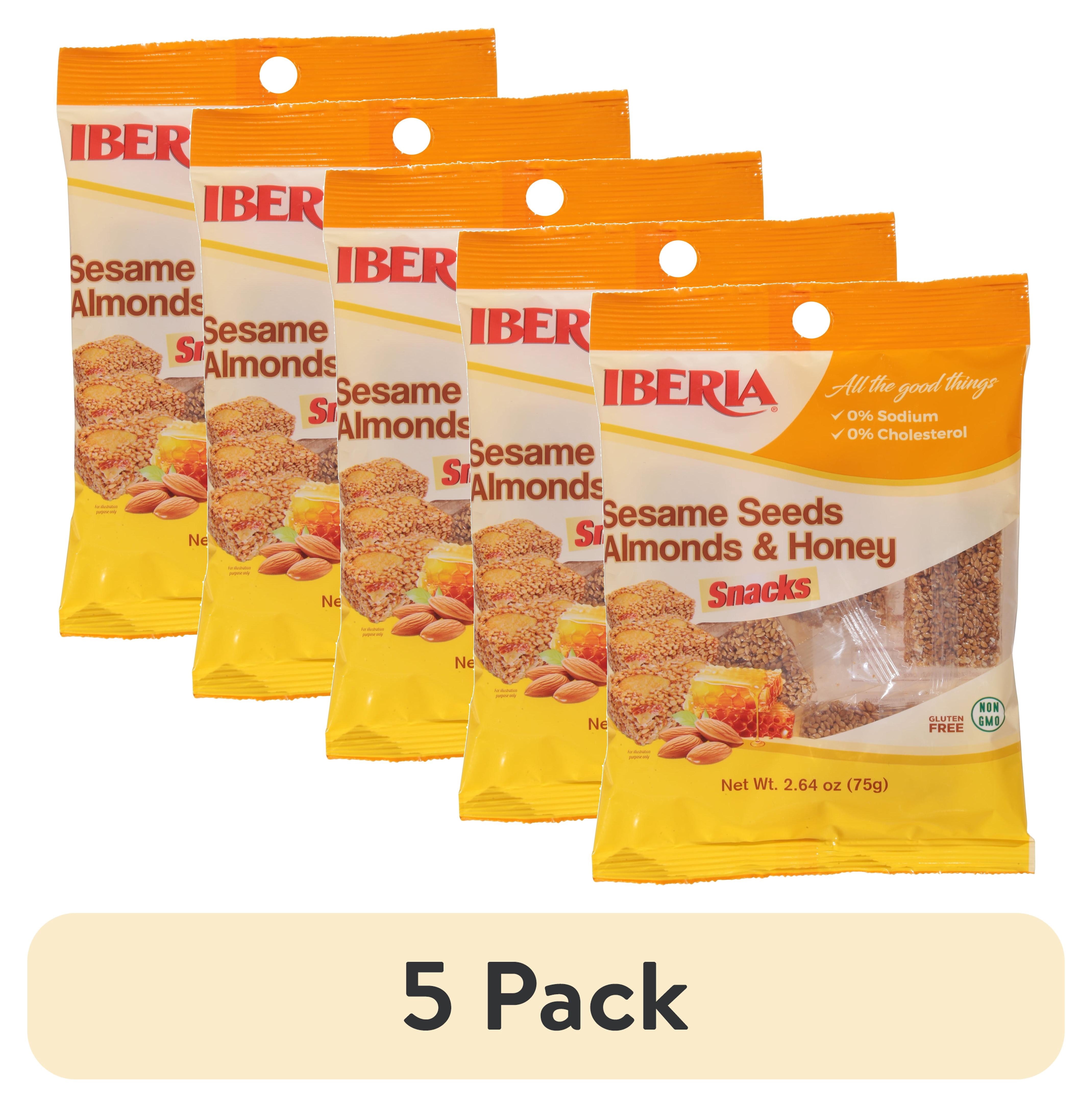 (5 pack) Iberia Sesame Honey & Almonds Snacks, 2.64 oz, Pack of 12