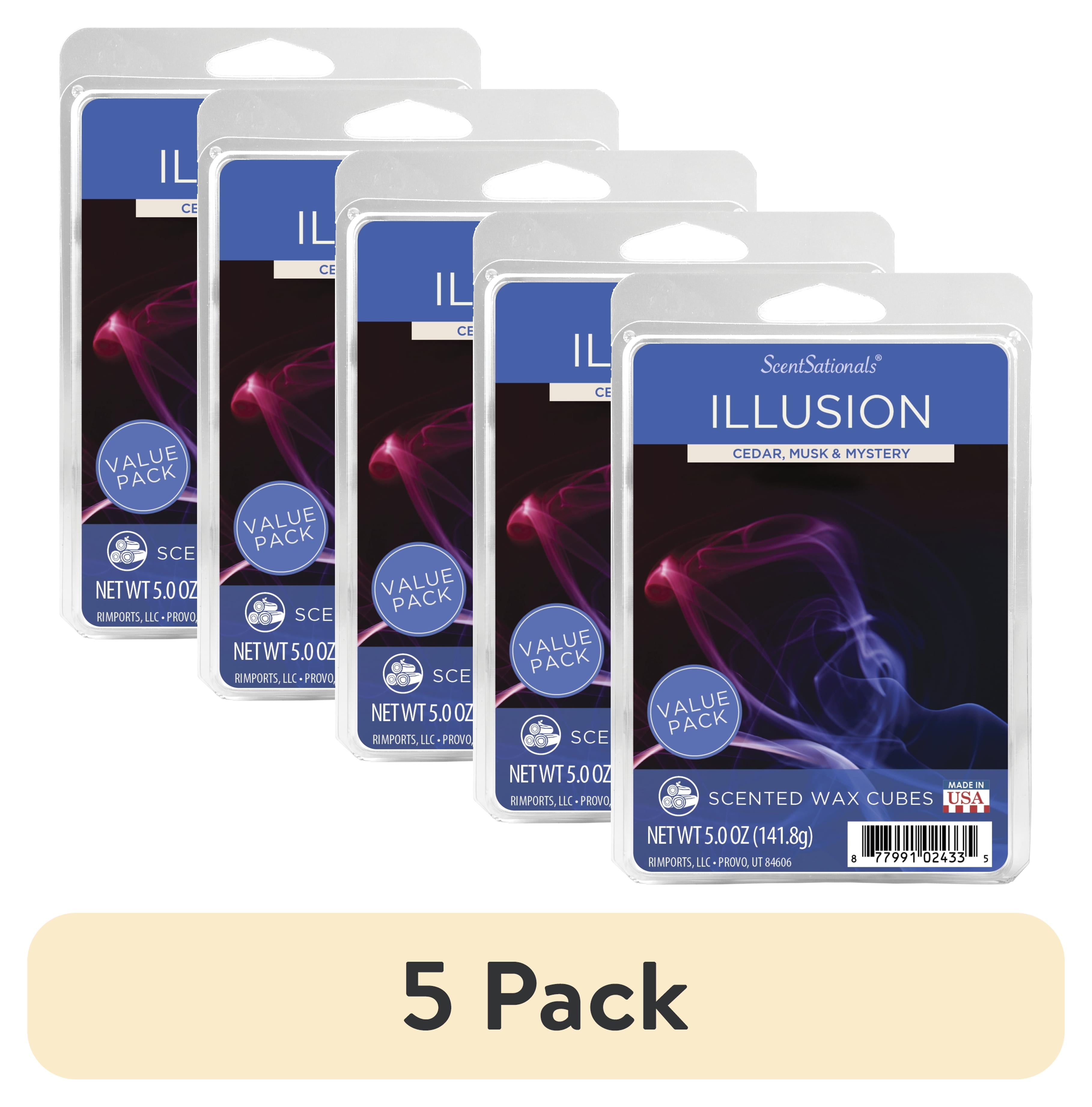 (5 pack) Illusion Scented Wax Melts, ScentSationals, 5 oz (Value Size)