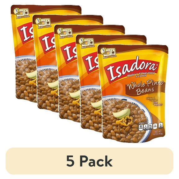 (5 pack) Isadora Whole Pinto Beans in a Pouch, 16 oz