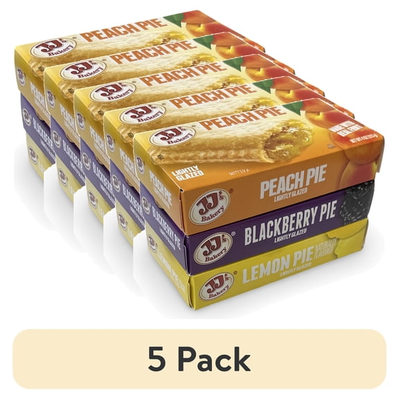 (5 pack) JJ's Bakery Pies Variety Pack (Lemon / Peach / Blackberry) | 12 Count
