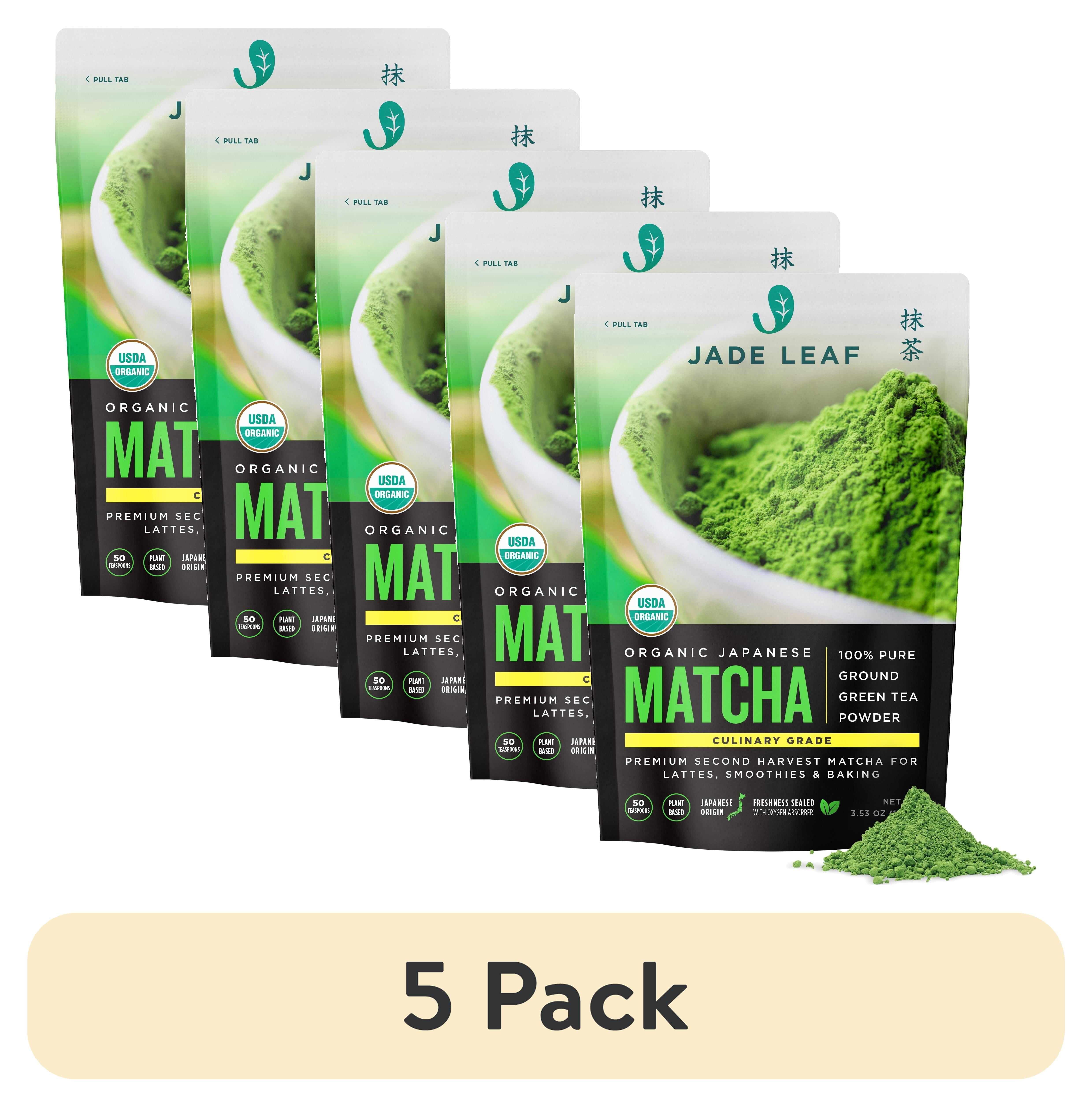 (5 pack) Jade Leaf Organic Japanese Matcha Classic Culinary Green Tea Powder for Smoothies, Lattes, and Baking, 3.53 oz (50-100 servings)