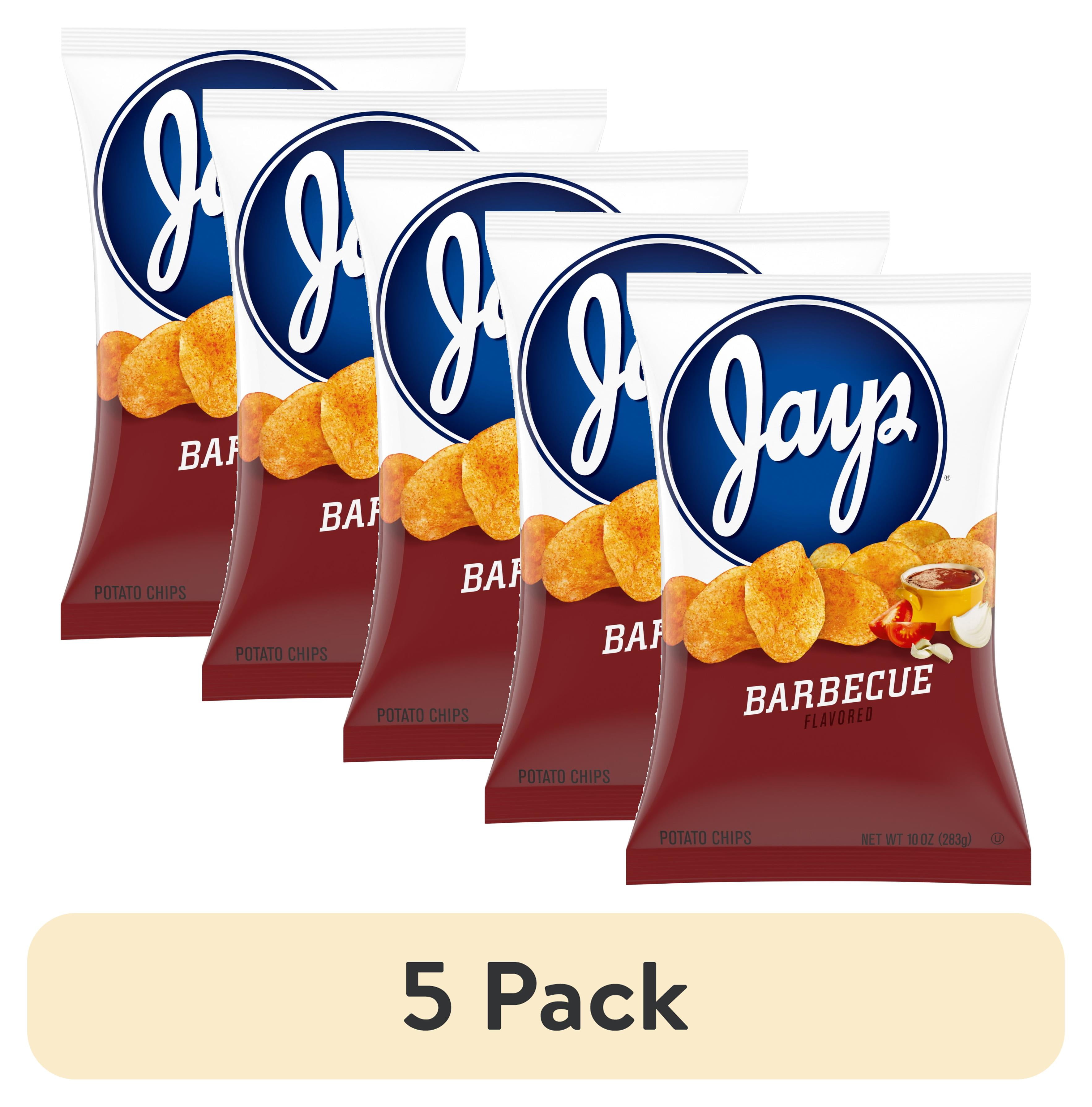 (5 pack) Jays Potato Chips, BBQ, 10 oz Bag