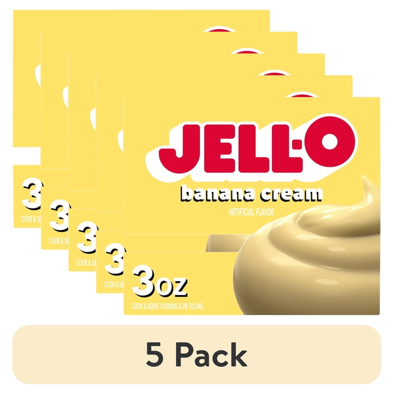 5 pack) Jell-O Cook & Serve Banana Cream Pudding & Pie Filling Mix