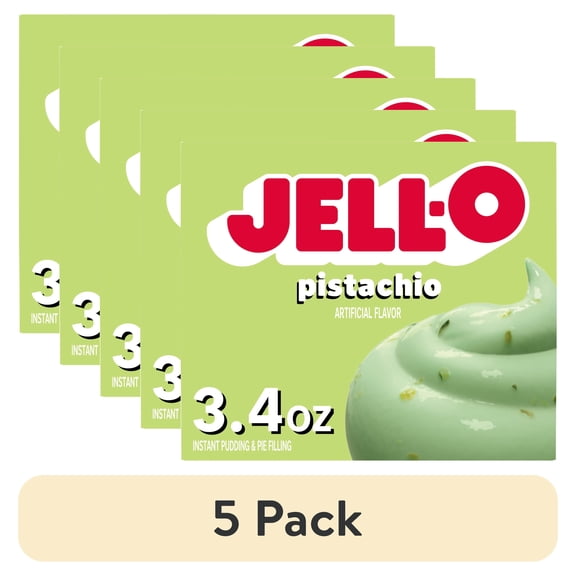 (5 pack) Jell-O Pistachio Instant Pudding Mix & Pie Filling, 3.4 oz. Box