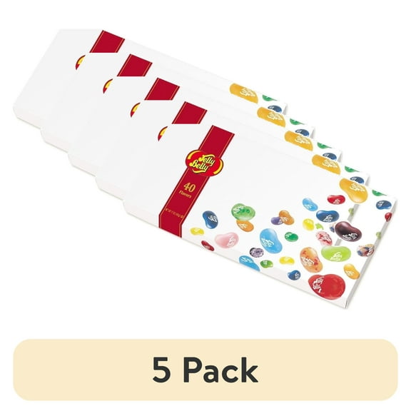 (5 pack) Jelly Belly 40-Flavor Jelly Bean Gift Box - 17 oz - Official, Genuine, Straight from The Source