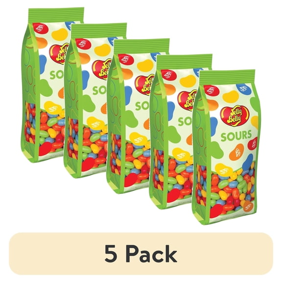 (5 pack) Jelly Belly Sours Jelly Beans - Mix of 5 Sour Fruit Flavors, 7.5 Ounce Gift Bag